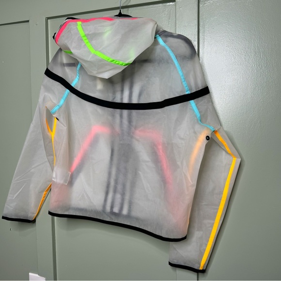 Vintage Rare Nike See Thro Windbreaker Jacket with Neon Stripes & Logo - Picture 9 of 13